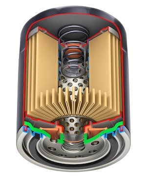 High-Precision Oil Filter Cutaway Cross-Section